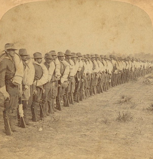 Rare Antique Photo Troop D into Cuba: Antique Stereo Photo. Paper Dimensions 3.5" x 7"