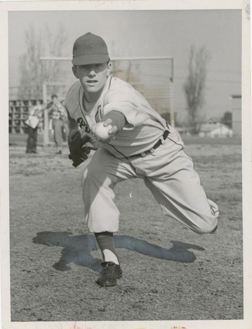 Silver Gelatin Baseball Paul Pettit, 1950: Dimensions 8" x 6".
