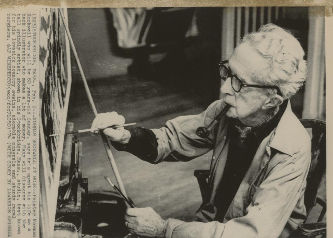 AP WIREPHOTO, Norman Rockwell at Work, 1974: This lot starts at $1 as a courtesy so that collectors can determine the true market value on this authentic item. All items in this sale are guaranteed originals. Please contact us if there is a misr