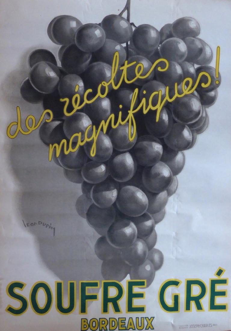 LEON DUPIN Poster Grapes from Bordeaux, French 1930 (1 of 1)