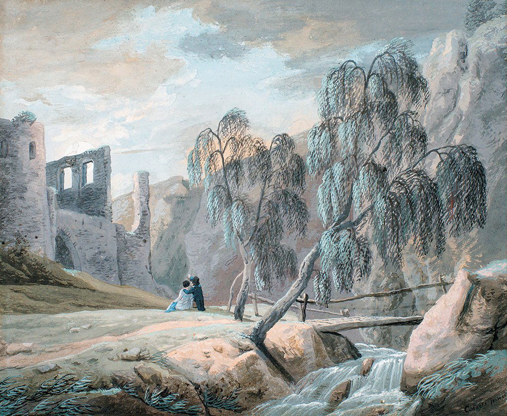 Id. Markó Károly (1793-1860): Land in Moonlight, Tempera, paper on paperboard, 16x21 cm, Signed bottom right: C. Markó pinxit