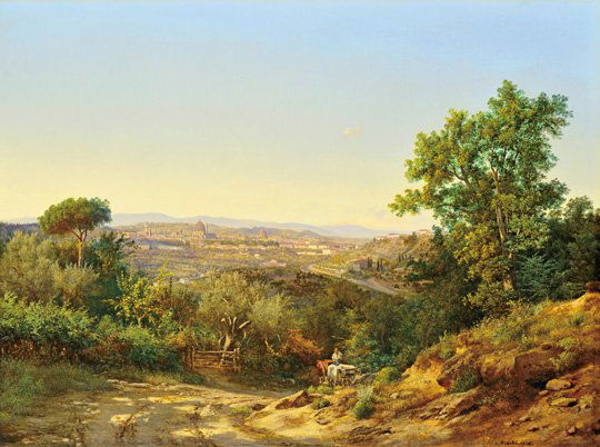 ifj. Markó Károly (1822-1891): View of Florence, 1872: Oil on canvas; 76x101 cm; Signed bottom right: C Markó 1872