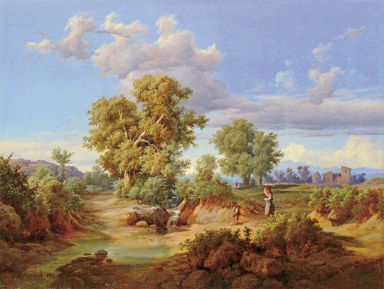 Ifj. Markó Károly (1822-1891): Italian landscape: Oil on canvas; 30,5x40 cm; Signed bottom left: C. Markó FR