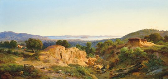 Ifj. Markó Károly (1822 - 1891): Italian landscape, 187: 56,5x119 cm Oil on canvas Signed bottom left: C Markó 1871