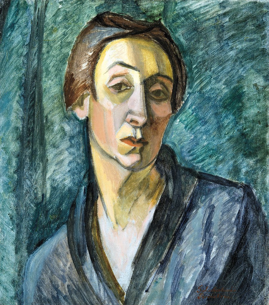 Galimbertiné Lanow Mária (1880-1950): Self-portrait: Oil on canvas53x46,5 cmSigned bottom right: Galimbertiková Provázková