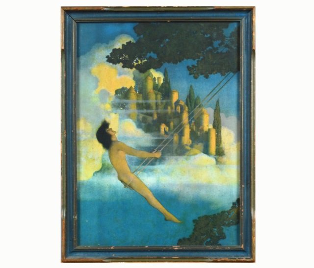 Maxfield Parrish (American, 1870-1966): The Dinky Bird. Offset color print. Monogrammed (l.r.). 14 1/2 x 10 1/2 inches.
