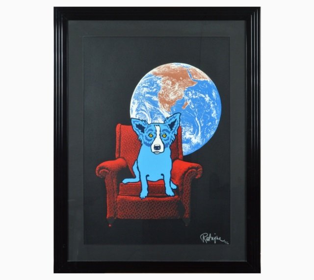 George Rodrigue (American, 1944-2013): Space Chair, 1992. Silkscreen print. Signed and numbered 82/90 (l.r.) 33 1/2 x 23 1/2 inches.