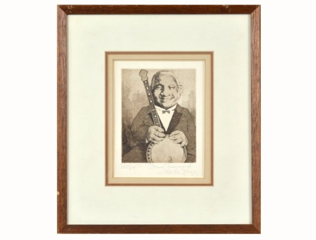 Charles Bragg (American, 1931): "Strum Thurmond", Artist's Proof IX. Etching. Signed and titled in pencil (l.r.), signed "Artist's Proof IX" (l.l.). 6 x 4 3/4 inches.