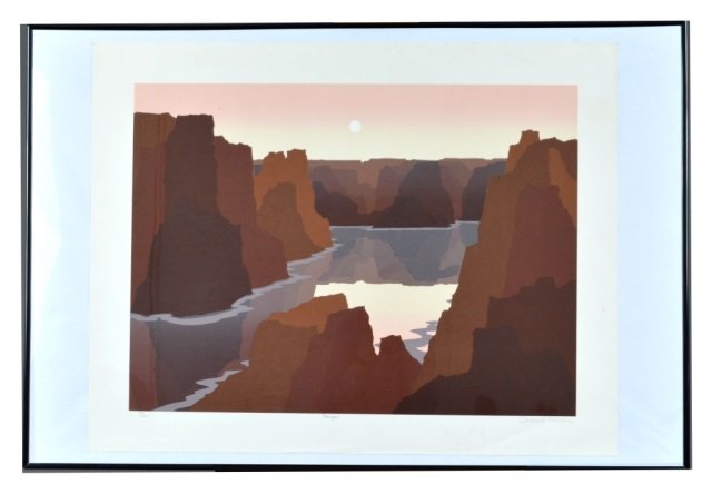 Robert Wilson (American, 1941): Horizon. Lithograph. Numbered 47/300. 24 1/2 x 35 inches.