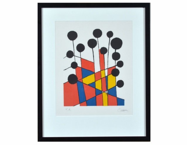 Alexander Calder (American, 1898-1976): Balloons. Lithograph. Signed "Calder" in pencil (l.r.), signed "E.A." (l.l.). 15 x 12 inches.