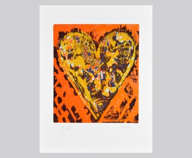 Jim Dine (American, b. 1935) *: 'Heart for Film Forum' (1993), Woodcut on Mohawk Superfine Cover, 23 X 17.5 inches, signed, initialed l.l., numbered 367/500, l.r.,