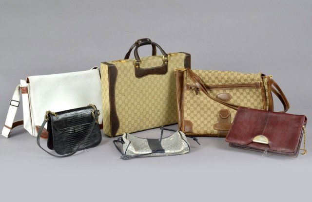 Group of Assorted Lady's Bags: Six bags including three Gucci bags and one Fendi bag.