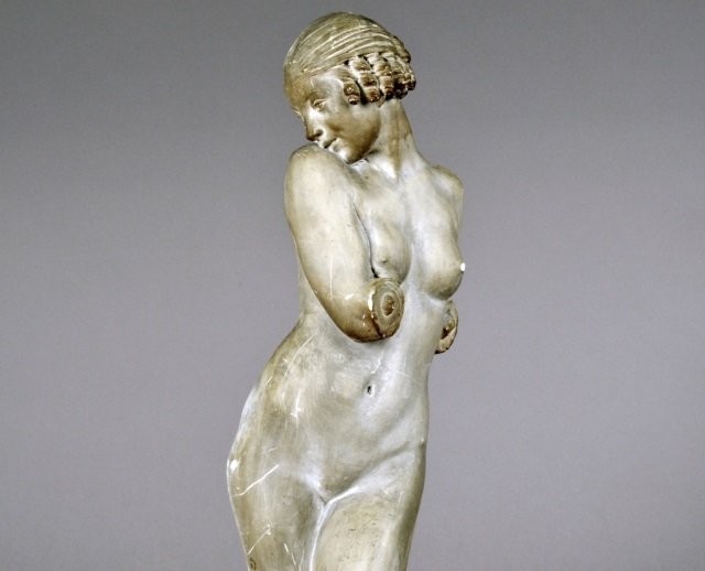 Plaster Figure of a Nude Woman: Model by Edward McCartan, circa 1930's. Height 26 inches.