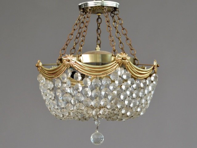 Beaded Hall Fixture: Height 13 inches, diameter 14 inches.