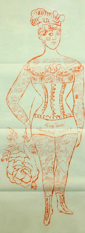 Andy Warhol - Tattooed Woman Holding Rose: Andy Warhol (1928-1987) Tattooed Woman Holding Rose This item is very rare because there was only one edition with a small number of impressions. This item was sold by Christie's in 2013 for US$ 18,00