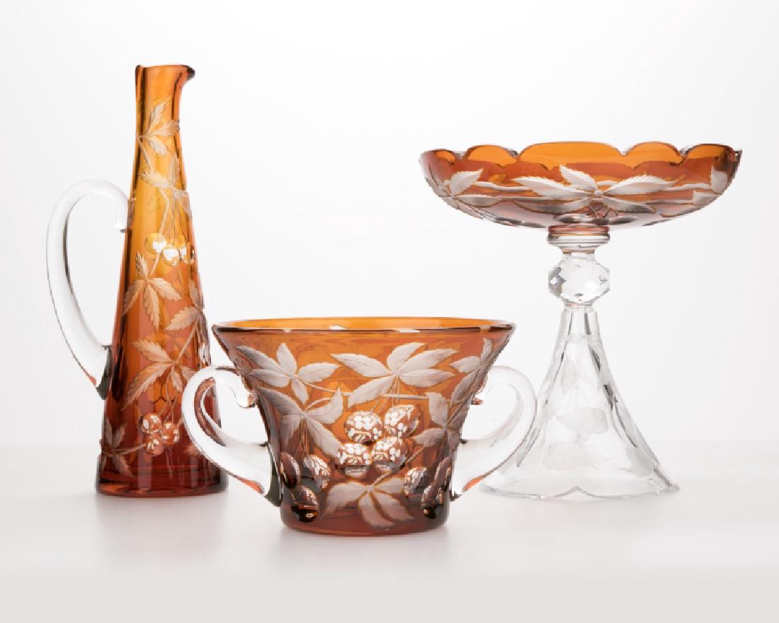 A group of Baccarat amber art glass (1 of 4)