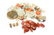 A large group of carved gemstone pendants and fragments