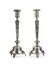 A pair of .800 silver Polish shabbat candlesticks