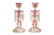 A pair of Baccarat Amberina candlestick lusters