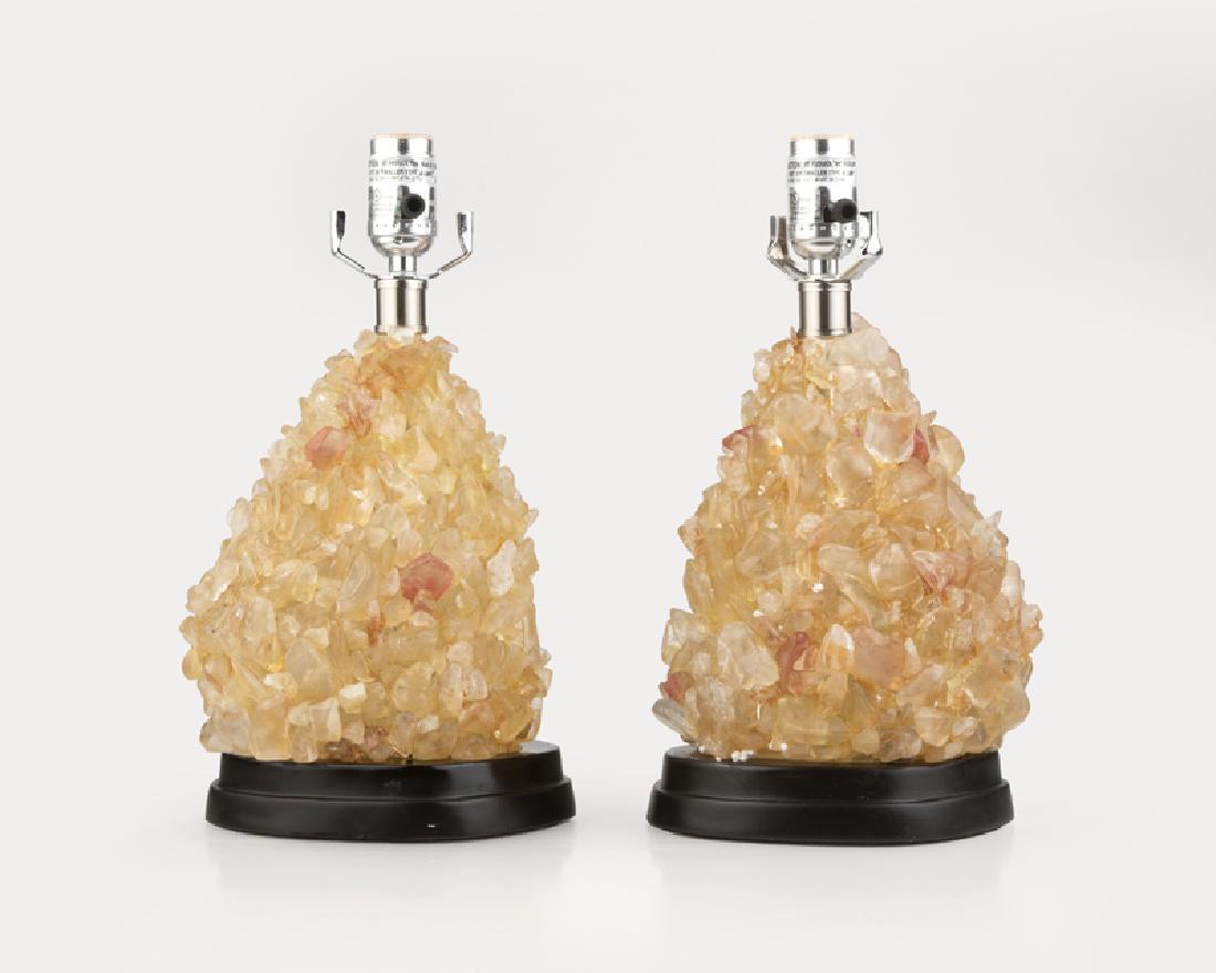 A pair of rock crystal cluster lamps (1 of 3)
