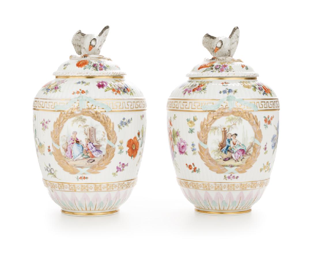 A pair of Berlin / KPM porcelain covered jars (1 of 5)