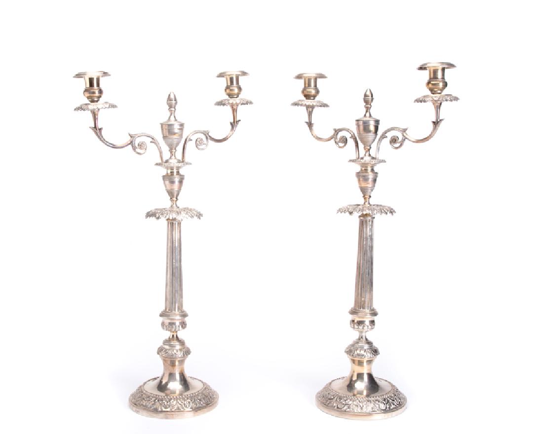 Pair of neoclassical-style silverplate candelabra (1 of 2)