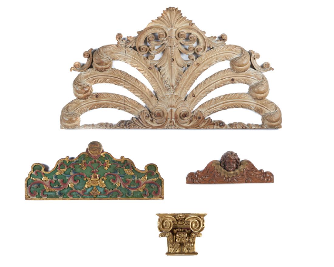 Four architectural carved wall pieces (1 of 1)