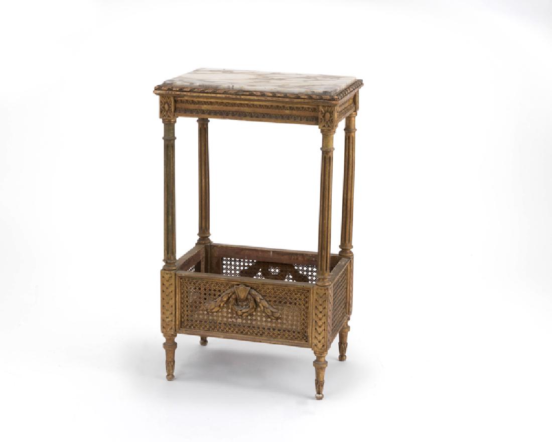 A Louis XVI-style marble-topped side table (1 of 3)