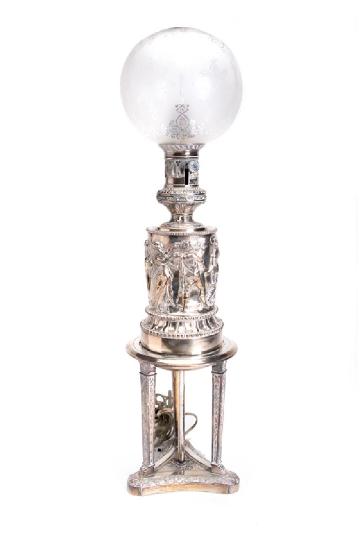 Argand & Bright Empire-style silver-plated student lamp (1 of 3)