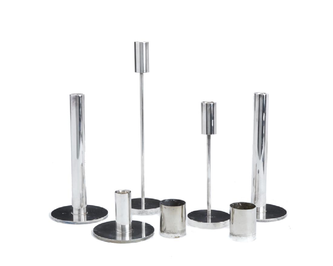 7 silverplate Calvin Klein for Swid Powell candlesticks (1 of 1)