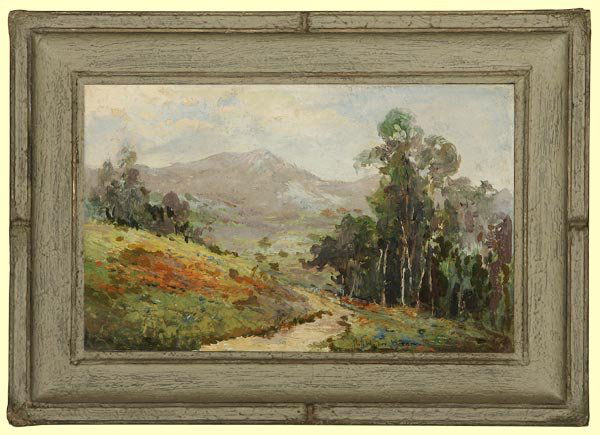 Nell Walker Warner (1891-1970): eucalyptus landscape, signed lower right: Nell Walker Warner, oil on board, 7x11, est:$1000/2000. Provenance: Residence, Santa Monica, CA