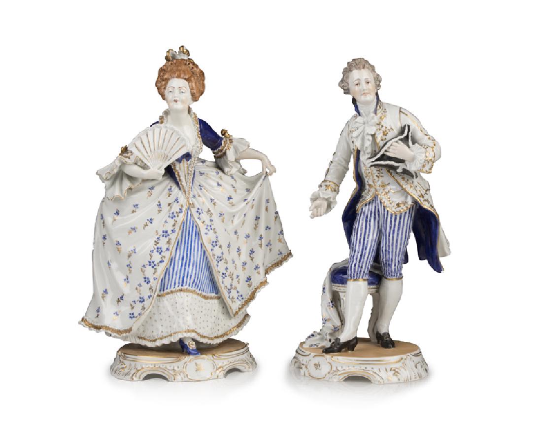 A pair of Dresden porcelain figures, Carl Thieme (1 of 5)