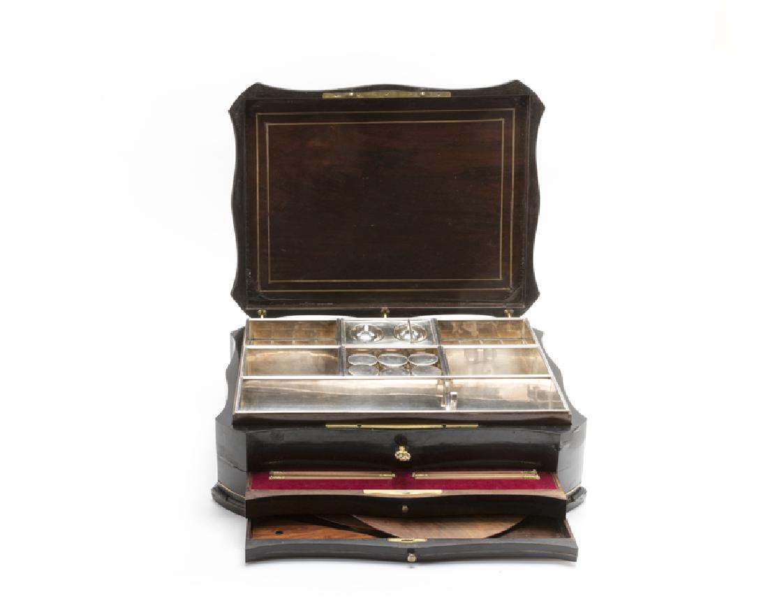 A French brass-inlaid ebonized wood traveling artist's (1 of 6)