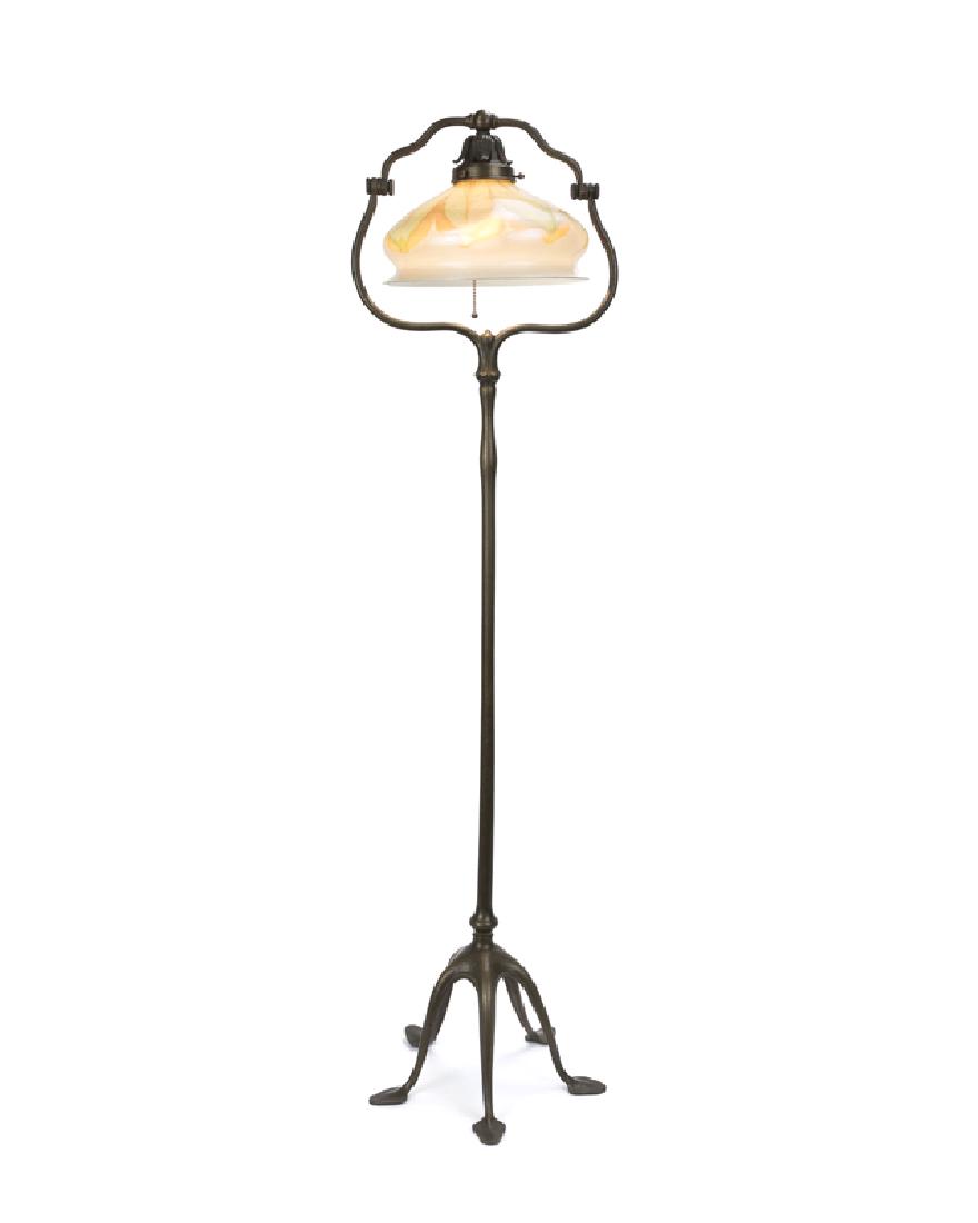 A Tiffany Studios bronze floor lamp with art glass (1 of 4)