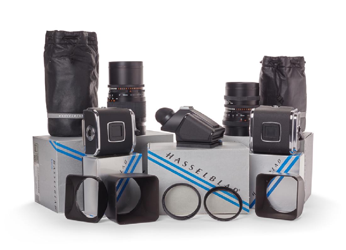 Two Hasselblad 180mm and 50mm lenses with accessories (1 of 3)