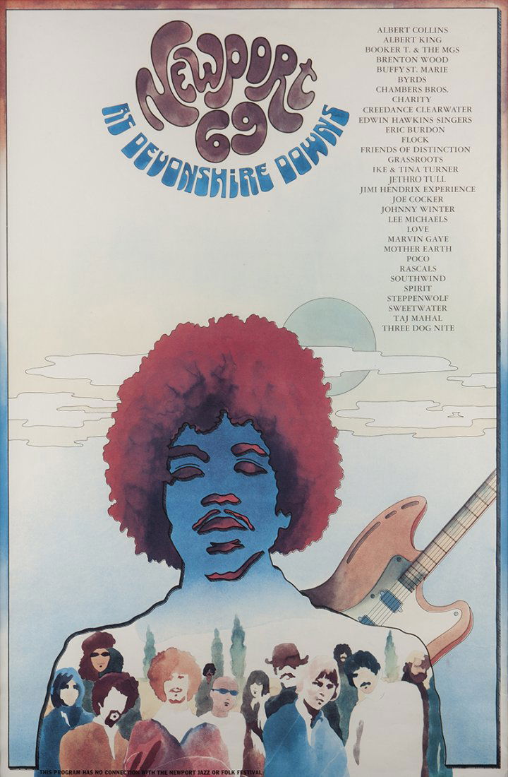 Rock festival poster featuring Jimi Hendrix (1 of 3)