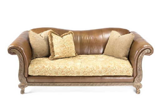 A Drexel Heritage Leather And Fabric Sofa A Drexel Heritage Leather And Fabric Sofa See Sold Price