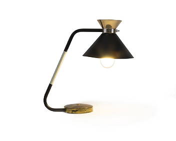 A modernist desk lamp, style of Mathieu Mategot (1 of 2)
