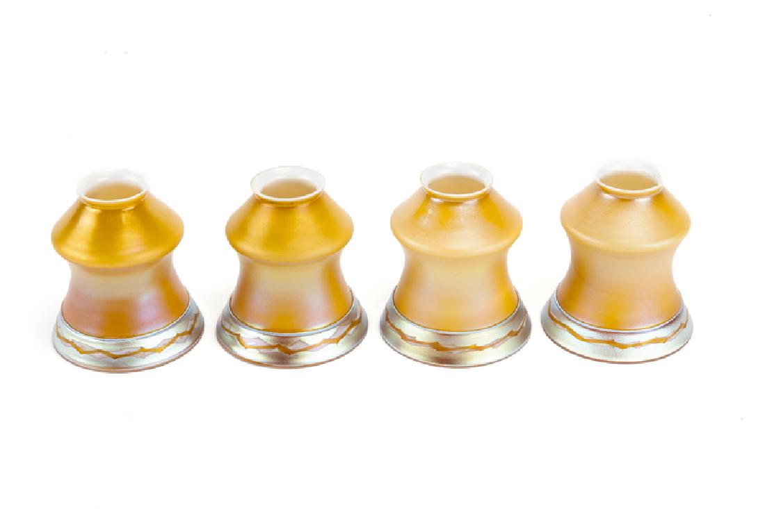 Four Steuben iridescent art glass shades (1 of 2)