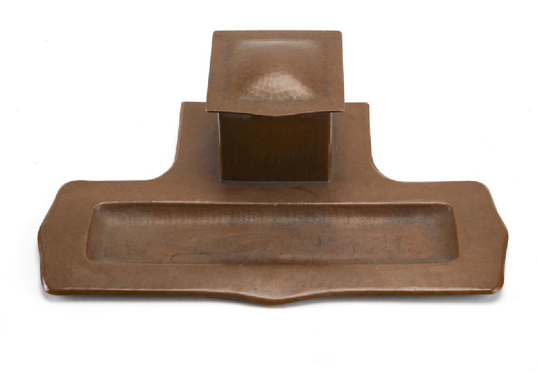A Dirk Van Erp hammered copper inkstand (1 of 4)