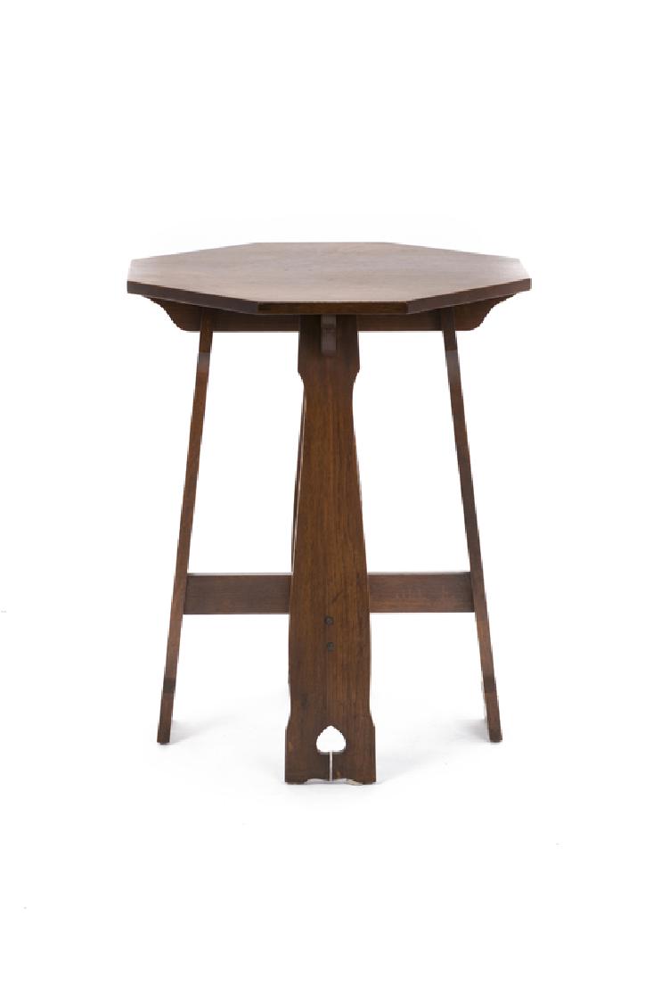 A Limbert Arts & Crafts oak lamp table (1 of 3)