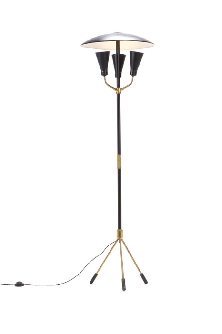A Continental Modernist mixed-metal floor lamp (1 of 2)