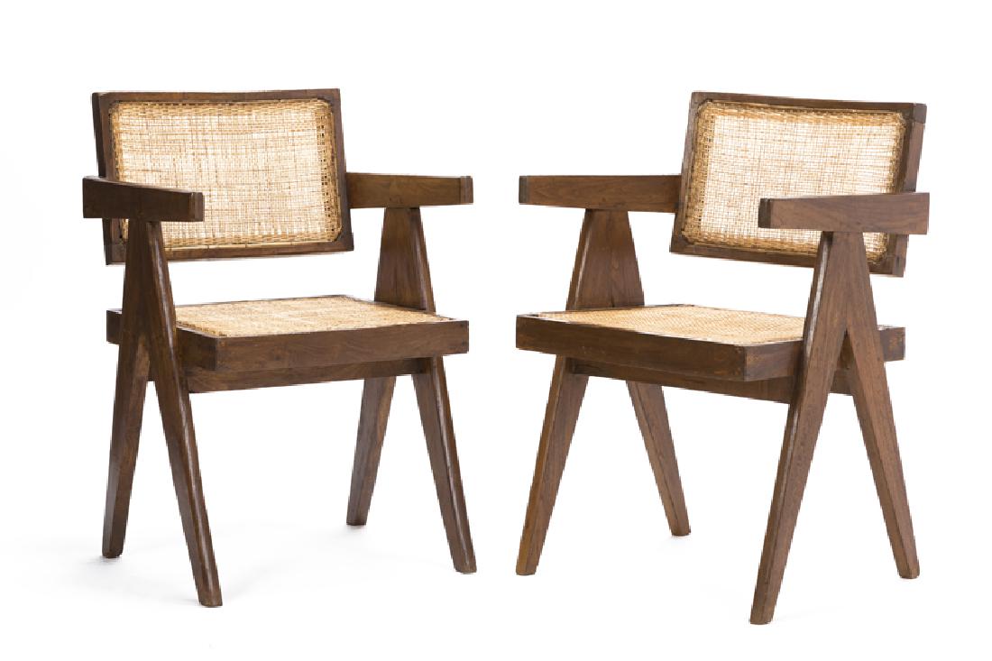 A pair of Pierre Jeanneret PJ-SI-28-A ''office cane (1 of 6)