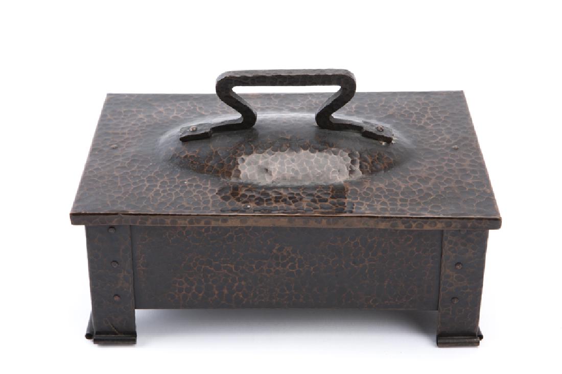A Benedict Studios hand-hammered copper box (1 of 3)