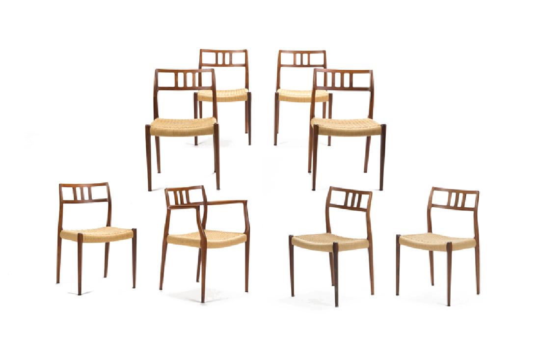Eight Danish modern teak chairs, Neils Moller (1 of 6)