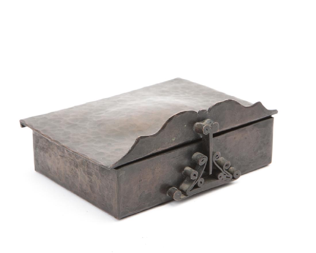 An Arts & Crafts hammered copper box (1 of 2)