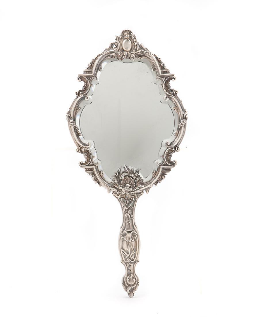 A French .950 silver hand mirror, Bointaburet (1 of 3)