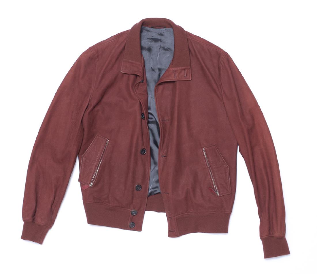 A Hermes men's red leather bomber jacket (1 of 1)