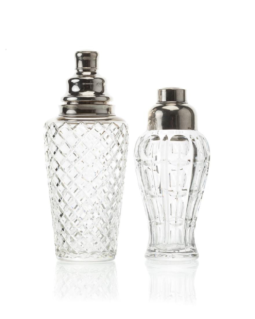 Two cut glass and silver cocktail shakers (1 of 2)