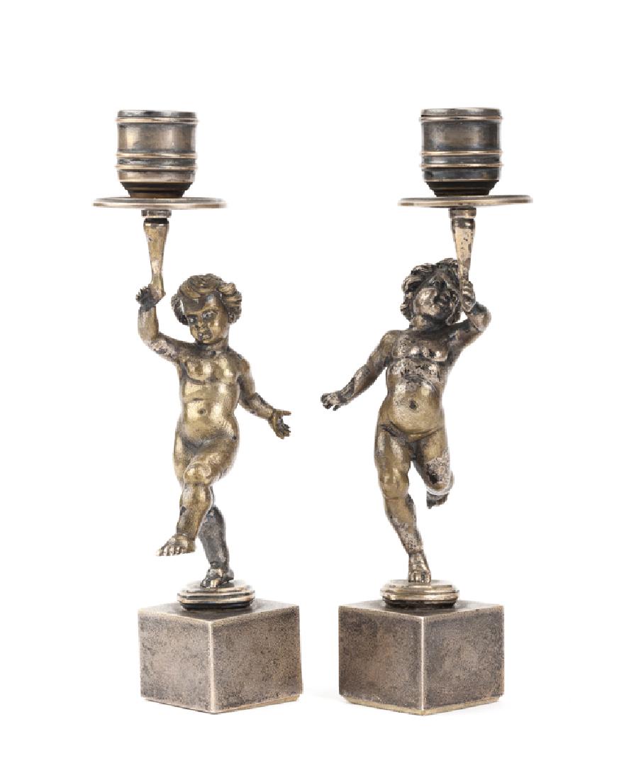 A pair of Buccellati sterling cherub candlesticks (1 of 3)